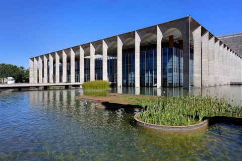 Foreign Ministry building, Itamaraty Palace or Palace of the Arches, designed by Oscar Niemeyer,