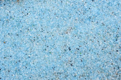 Glass gravel, glass chippings, broken glass, glass splinters