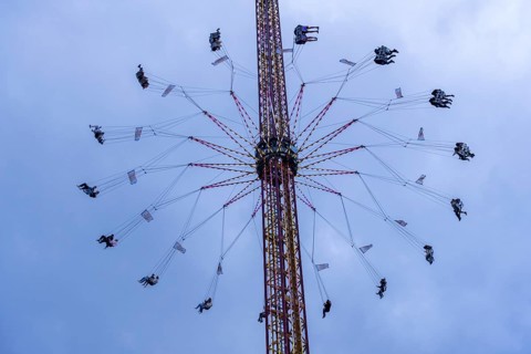 Chain flyer, Amusement ride, Cannstadter Volksfest, Stuttgart, Baden-Württemberg