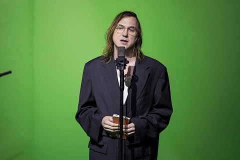 Lars Eidinger reads Hauspostille by Bertolt Brecht at Berlin's Friedrichstadtpalast on 20 January