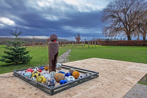 Ploegsteert World War One UEFA Christmas Truce Monument to WWI English, German troops football