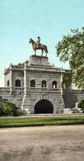 The Grant Monument in Lincoln Park, Chicago, USA, Historic, digitally restored reproduction from a