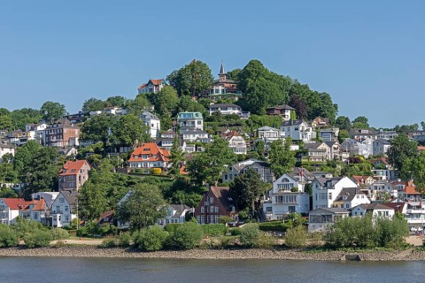 Houses, hill, Süllberg, Blankenese, Hamburg, Germany, Europe