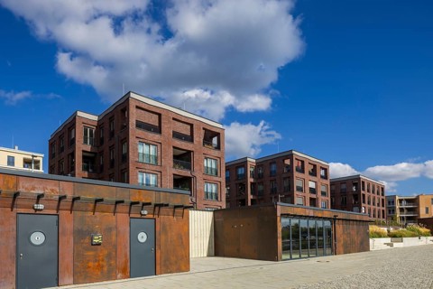 New development area Hafen City, on the site of the old neustädter Elbhafen harbour, Wohnungsbau