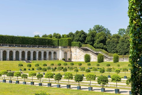 The Grosssedlitz Baroque Garden with the Friedrich Palace is located on a hill on the left bank of