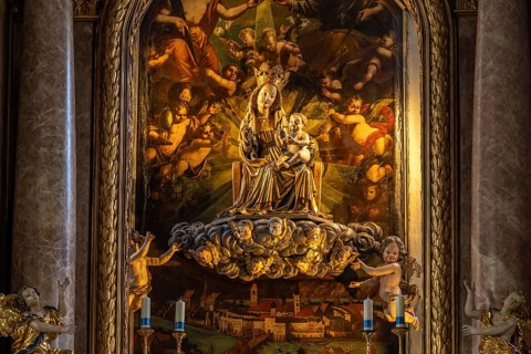 Madonna of the Church of Our Lady in moated castle am Inn, Bavaria, Germany, Europe