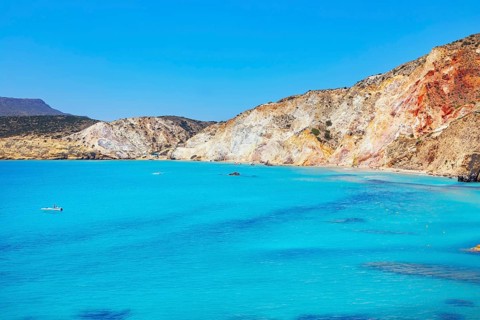Fyriplaka beach, Milos Island, Cyclades Islands, Greece, Europe