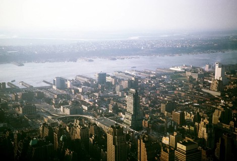 View to the north-west of the Hudson River and New Jersey, Manhattan, New York, USA 1964
