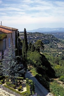 Landscape on the hill of the village of Venasque, Vaucluse, Provence, France 1974