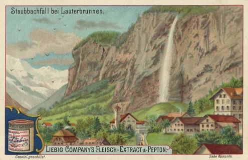 Picture series Waterfalls of the World, The Staubbach Falls near Lauterbrunnen, Switzerland, Liebig