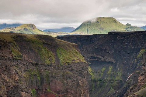 Markarfljótsgljúfur, Markarfljót Canyon near Emstrur, Laugavegur, in the back right the mountain