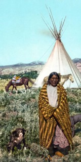 A Crow Indian, United States of America, USA, digitally restored reproduction from a 19th century