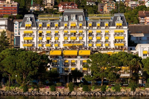 Montreux on Lake Geneva, travel, holiday, hotel, Grand Hotel, Alps, summer, canton, city,