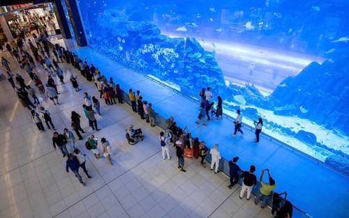Interior view, Dubai Aquarium and Underwater Zoo, Dubai Luxury Shopping Mall, luxury shopping