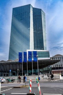 Building of the European Central Bank, ECB, in Frankfurt am Main, Skyline, Hesse, Germany, Europe