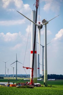 Repowering of a wind farm near Issum, 9 older wind turbines from the manufacturer Enercon (model