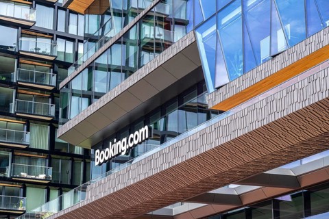 New corporate headquarters of Booking.com, online travel agency, hotel broker, building at