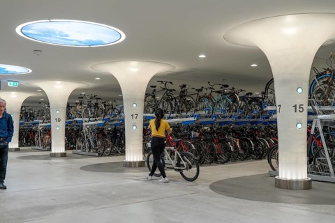 New bicycle car park at Amsterdam Central station, Stationsplein, space for around 7000 bicycles,