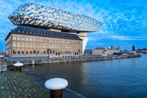 The Antwerp Port Authority building, Havenhuis, former fire brigade barracks in the harbour,