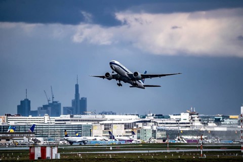 China Southern, Boeing 777 Cargo, takes off at Frankfurt am Main Airport, FRA, Hesse, Germany,