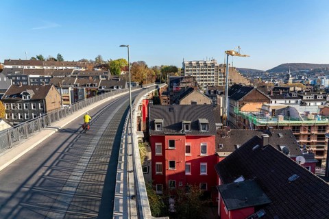 The Nordbahntrasse, a cycle path, footpath, on a former 22 km long railway line, along the