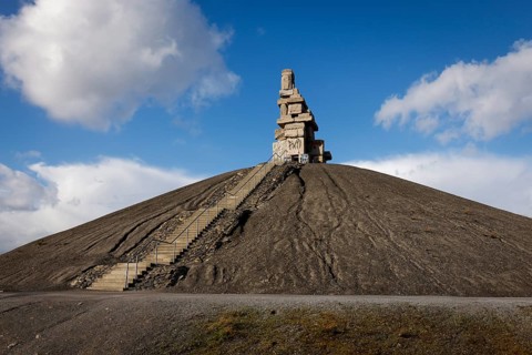 Gelsenkirchen, North Rhine-Westphalia, Germany - Rheinelbe spoil tip with artwork Himmelstreppe