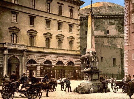 Piazza di Minerva, Rom, Italien / Rome, Italy, Historic, digitally restored reproduction from a