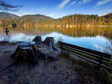 Autumn atmosphere at Hechtsee lake near Kufstein, Tyrol, Austria, Europe