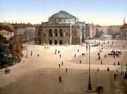 Royal Theatre, Copenhagen, Denmark, ca 1895, Historical, digitally restored reproduction from a