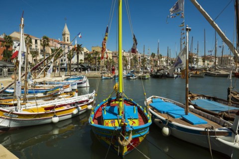 Harbour with historic fishing boats, Sanary-sur-Mer, Provence-Alpes-Côte d'Azur, France, Europe