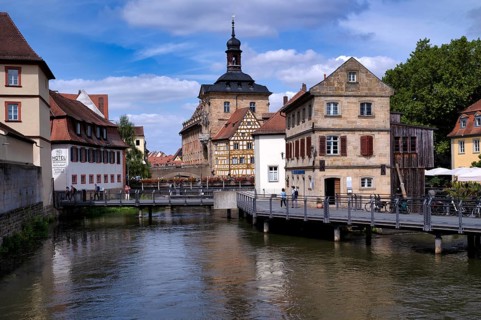 Lower Mill Bridge, Versicherungskammer Bayern, Upper Bridge, Old Town Hall, Regnitz, historic old