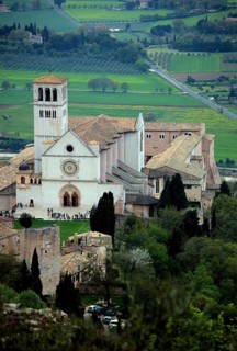 The church of Santa Maria Maggiore, baptistery of St Francis of Assisi, Assisi, Umbria, Italy,