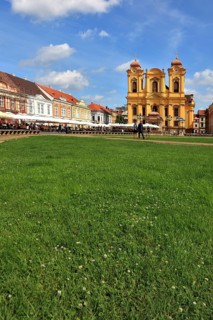 Banat, Timisoara, Timisoara, Old Town, Catholic Cathedral at Piata Unirii, Unification Square,