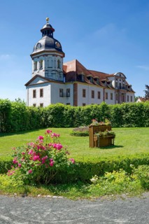 Baroque church, baroque castle church of St Trinitatis at Christiansburg Castle, castle park,