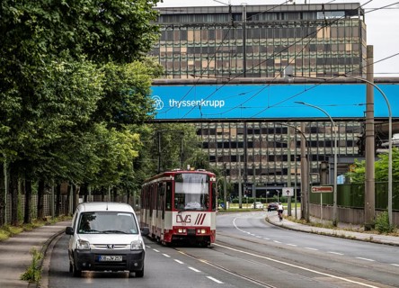 The headquarters of thyssenkrupp Steel Europe AG in Duisburg-Bruckhausen, Kaiser-Wilhelm-Straße,