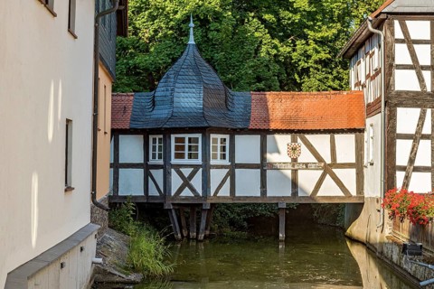 Bridge of Sighs, bridge on wooden piles, closed passage with roof and baroque pavilion,