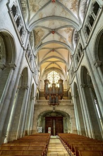 Saint-Antoine l'Abbaye labeled Les Plus Beaux Villages de France. Interior of the Abbey Church