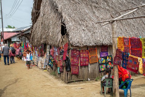 Bocas del Toro Indigenous Guna woman on San Blas Islands Panama