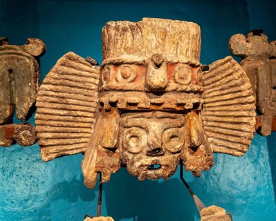 Brazier depicting Tlaloc, god of rain, archaeological site and museum of Templo Mayor, Mexico City,