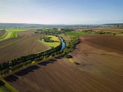 River Unstrut between Wendelstein and Memleben, Wendelstein, Saxony-Anhalt, Germany, Europe