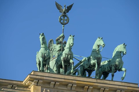 Quadriga, Brandenburg Gate, Pariser Platz, Mitte, Berlin, Germany, Europe