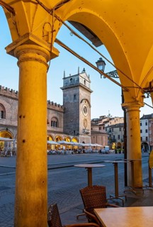 Torre Dell'Orologio, Piazza delle Erbe, Mantua, Mantova, Italy, Europe