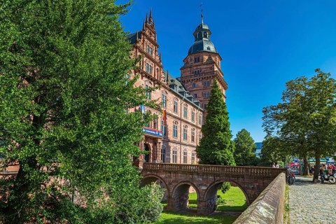 Johannisburg Castle in Aschaffenburg, Bavaria, Germany, Europe