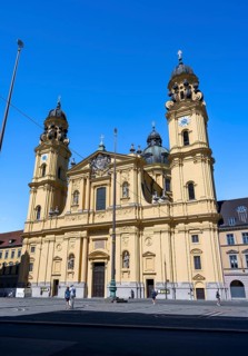 Odeonsplatz with Theatine Church, Old Town, Munich, Upper Bavaria, Bavaria, Germany, Europe