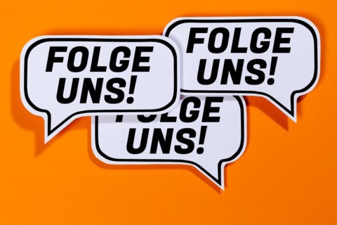 Follow us internet social network social networks in speech bubbles communication business concept