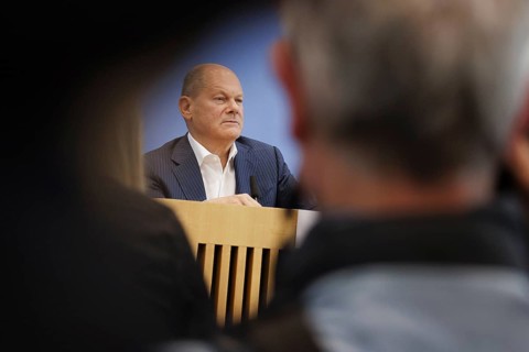 Olaf Scholz (SPD), Federal Chancellor, on his way to the Federal Press Conference, bpk, Federal