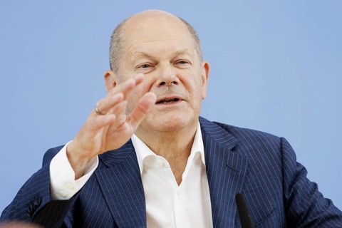 Olaf Scholz (SPD), Federal Chancellor, on his way to the Federal Press Conference, bpk, Federal