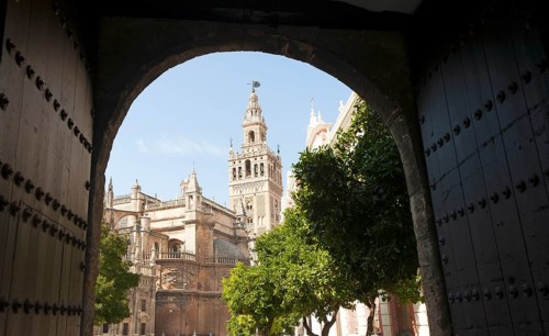 La Giralda tower of the cathedral originally built as a Moorish minaret in the twelfth century,
