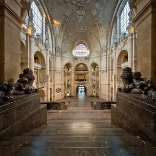Neues Rathaus, interior view, Wilhelminian palace-like magnificent building in eclectic style,