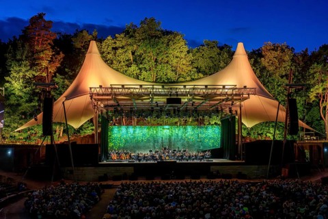 West-Eastern Divan Orchestra with conductor Daniel Barenboim live at the Berlin Waldbühne on 09.08